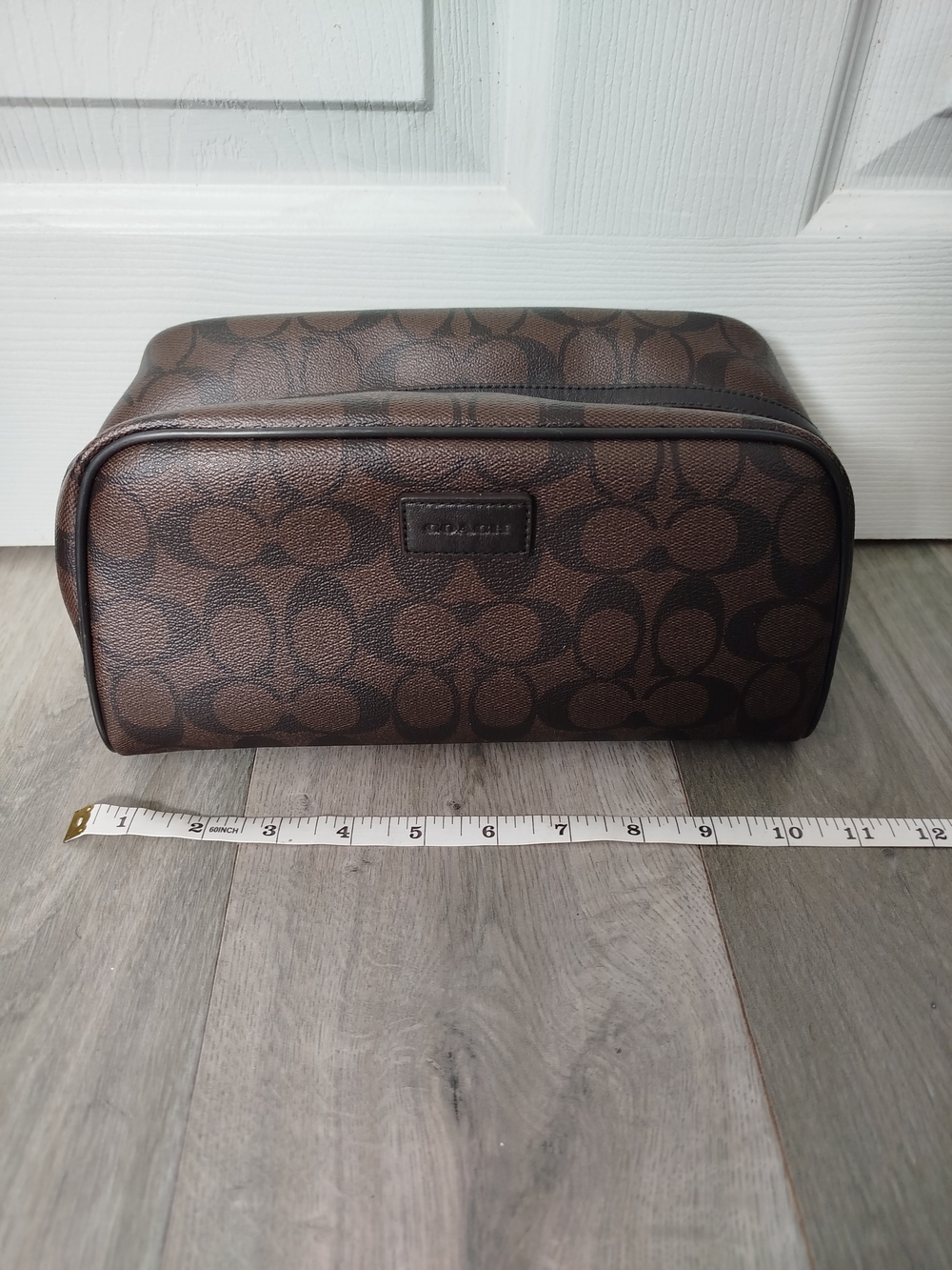 Coach Brown Signature Canvas Toiletry Kit